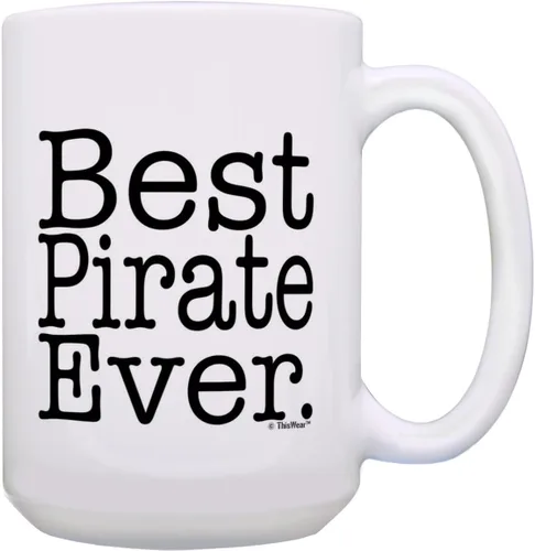 Miniatura 8 de ThisWear Pirate Gifts Best Pirate Ever Gag Gifts - Taza de café de cerámica de 11 oz con asa