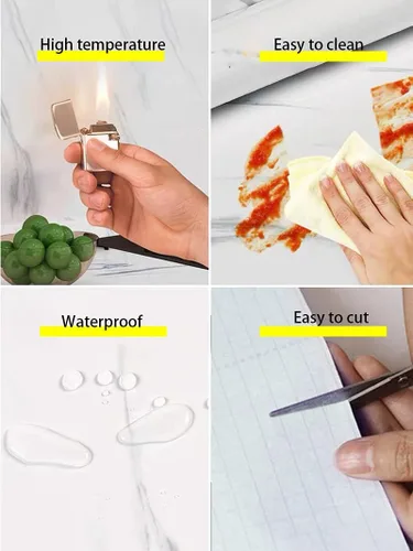 Miniatura 3 de Papel tapiz brillante blanco autoadhesivo, extraíble, de 15.8 x 118 pulgadas, impermeable, papel adhesivo blanco para encimera, armario, muebles