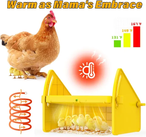 Miniatura 3 de Placa de incubadora de calefacción para patitos de pollos, ajustable de 3 niveles de temperatura, casa para mantener las aves de corral calientes