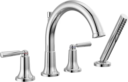 Miniatura 6 de Delta Saylor T4735-CZ - Grifo de bañera con ducha de mano, bronce champán T4735-CZ (válvula no incluida)