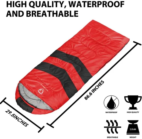 Miniatura 2 de Gold Armour Sacos de dormir para adultos, niños, niñas, mochileros, senderismo, campamento, clima frío y cálido 4 estaciones, uso en interiores
