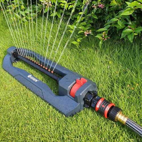 Miniatura 4 de Eden 96213 Essential Turbo - Aspersor de agua oscilante, cubre hasta 3,600 pies cuadrados, 16 boquillas, base pesada, rango ajustable, paquete
