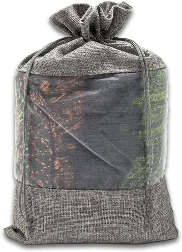 Miniatura 2 de Paquete de 48 bolsas de regalo extragrandes de arpillera de lino y organza con cordones (7.5x11.5 pulgadas, gris) - Bolsas de malla para recuerdos
