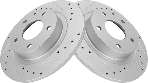 Miniatura 2 de TRQ Juego de rotores de freno de rendimiento trasero con revestimiento G premium compatible con Mazda 6 2014-2021