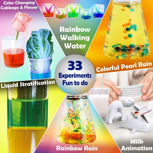 Miniatura 4 de UNGLINGA Kit de Ciencia de 33 Experimentos para Niños, Juguetes STEM para Proyectos Científicos, Regalos Educativos de Química para Niños y Niñas