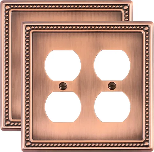 Miniatura 115 de Paquete de 4 placas de cubierta para interruptor de luz de palanca individual, cubiertas decorativas de perlas, placa de pared de metal almendra