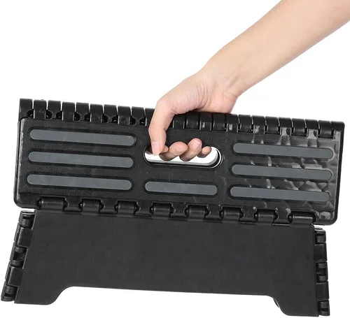 Miniatura 5 de Taburete plegable de 15 pulgadas, capacidad de 330 libras, antideslizante, taburete plegable de un solo paso para adultos y niños, almacenamiento