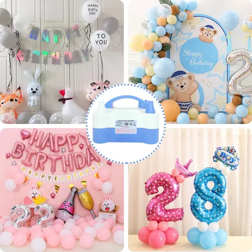 Miniatura 7 de Electric Balloon Pump, Portable 2 Modes Balloon Blower Machine with 14 Balloon Arch Kits, Air Pump for Balloon, Balloon Inflator for Party Decoration