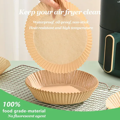 Miniatura 3 de Forro de papel desechable para freidora de aire, 100 forros desechables antiadherentes para freidora de aire, almohadillas de papel desechables