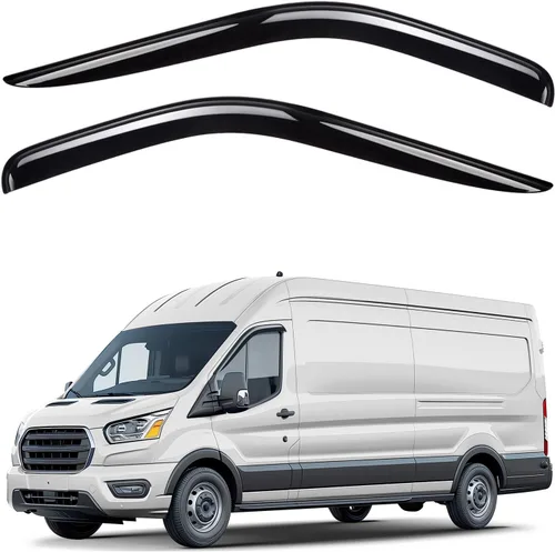 Miniatura 12 de Deflectores de ventana tintados ahumados con cinta adhesiva para ventana lateral, deflectores de lluvia compatibles con Ram 2009-2018 1500 Crew Cab