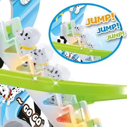 Miniatura 3 de Dalmatian Racer - Juguete deslizante para escaleras, pista de carreras de perros con luces LED y música para niños pequeños