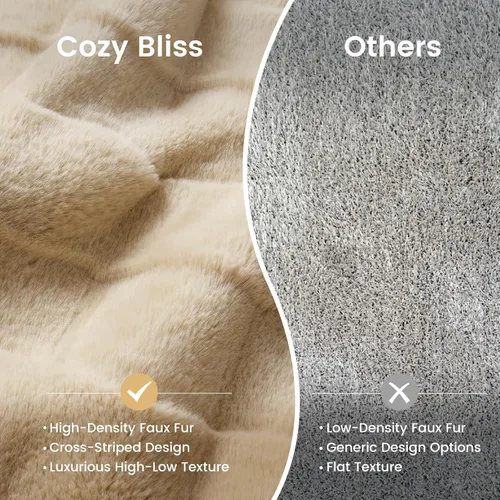 Miniatura 6 de Cozy Bliss Manta mullida de piel sintética para sofá, cama, sala de estar, 50 x 60 pulgadas