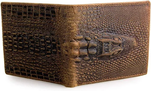 Miniatura 7 de HRS Carteras de cuero genuino para hombre Crocodiile Crocodiile
