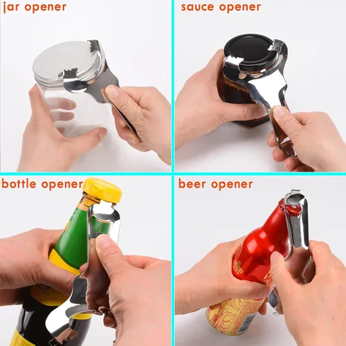 Miniatura 7 de Abridor de tarros Mason para tapas de conserva, sin abolladuras ni daños, multiusos para abridor de botellas y varias tapas, abridor de tarros