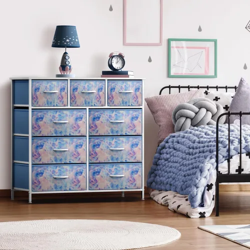 Miniatura 2 de Sorbus - Cómoda para niños con 9 cajones, mueble de almacenamiento en torre para dormitorio, pasillo, armario, organización de oficina, marco