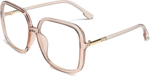 Miniatura 6 de Gafas de lectura cuadradas retro para mujer, bloqueo de luz azul, marcos de anteojos de gran tamaño, lente grande