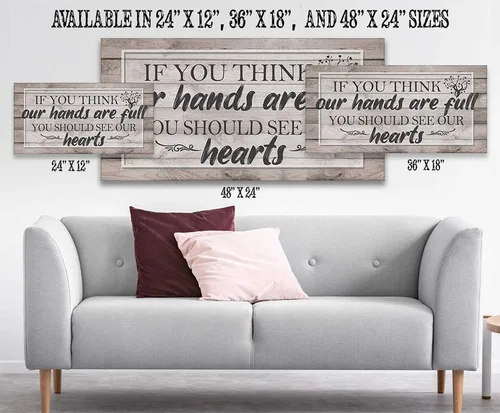 Miniatura 7 de If You Think Our Hands Are Full - Inspirational Home and Office Wall Art Decor, Farmhouse Family Living Room House Quote, Aesthetic Housewarming