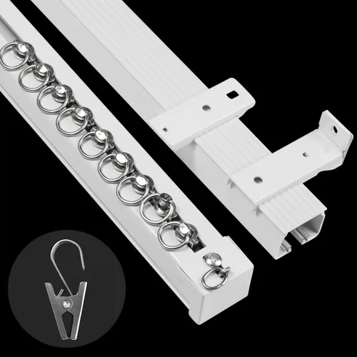 Miniatura 7 de Cortina de techo súper resistente, fácil de instalar, cortina deslizante suave para montaje en techo y pared, divisor de habitación, para sala