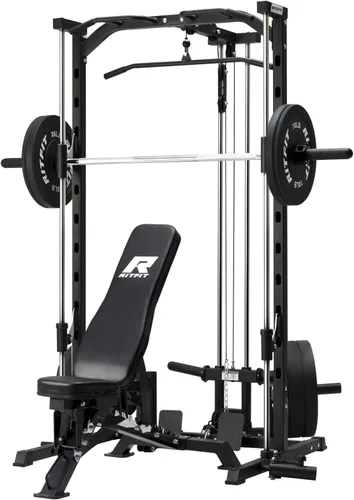 Miniatura 15 de RitFit Smith - Estante de potencia para máquina con sistema LAT-Pull Down, minas terrestres, barra de barra, clavijas de almacenamiento de placas