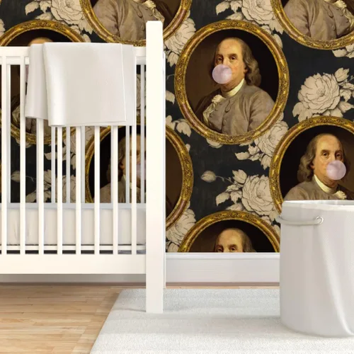 Miniatura 6 de Muestro de papel tapiz extraíble - Benjamin Franklin Retrato Histórico Botánico Goma Papel pintado personalizado pre-pegado por Spoonflower