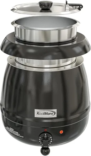 Miniatura 6 de KoolMore Calentador de sopa comercial con tapa con bisagras e inserto de olla extraíble para bufé, restaurante, fiesta, evento y catering, grande
