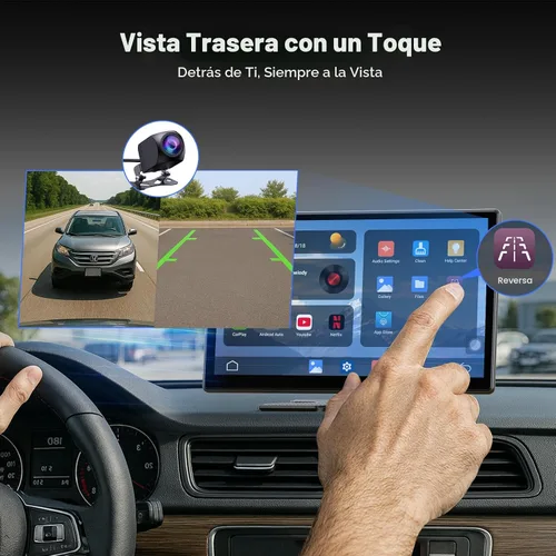 Miniatura 4 de Volam Pantalla Carplay de 9 pulgadas con Net-Flix YouTube y cámara de respaldo AHD Pantalla Android Auto inalámbrica mejorada Caja de video portátil