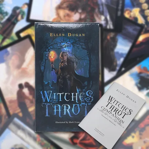 Miniatura 7 de Fankexi Juego de cartas de tarots con guía, 78 cartas de tarot de brujas, juego de adivinación del destino, duradero para principiantes y lectores