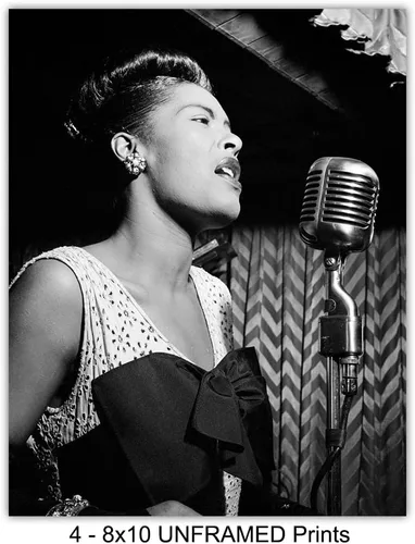 Miniatura 5 de Conjunto de Fotos Vintage de Músicos Afroamericanos - Billie Holiday, Ella Fitzgerald, Duke Ellington, Satchmo, Louis Armstrong - Arte de Pared