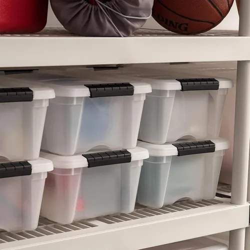 Miniatura 7 de IRIS Contenedores de almacenamiento de plástico apilables de 13 cuartos de galón con tapas, paquete de 6 unidades, sin BPA, fabricados en Estados
