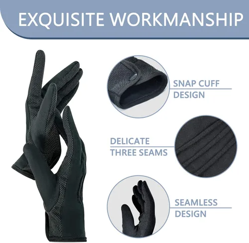 Miniatura 3 de Beaded Parade Cotton Gloves, Women Men Gloves with Grip, Non-Slip Gloves,Costume Uniform Police Gloves with Snap Cuff