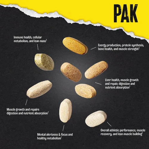 Miniatura 3 de Animal Pak - Multivitamínico conveniente para hombres y mujeres, paquete diario todo en uno de vitaminas y suplementos - Zinc, vitaminas C, B, D