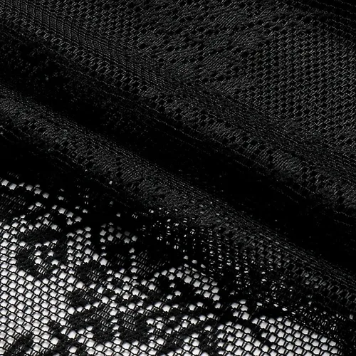 Miniatura 6 de Cortinas traslúcidas de encaje negro de 108 pulgadas para dormitorio, cortinas clásicas con bordado de rosa negra, cortinas traslúcidas de punto
