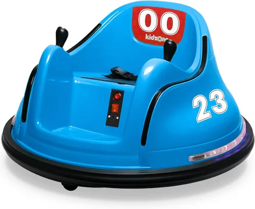 Kidzone 360 Spin Race auto chocador recargable con control remoto, para montar, fácil y divertido, con certificación ASTM Azul
