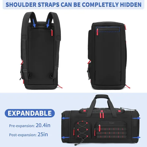Miniatura 4 de Bosstin Bolsa de gimnasio para hombres y mujeres, 45L de viaje, bolsa de lona deportiva, mochila de viaje para gimnasio, fin de semana, mochila