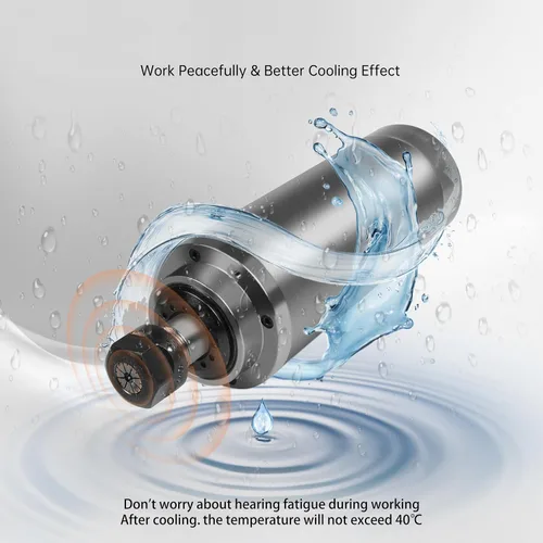 Miniatura 2 de RATTMMOTOR Motor de husillo refrigerado por agua de 2.2KW 110V 3.150 in, 24000RPM Motor de husillo de alta velocidad ER20 Collet 15A 400HZ