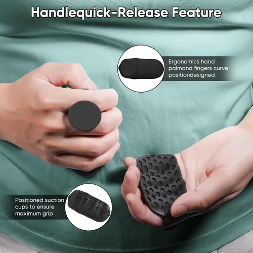 Miniatura 2 de 4 empuñaduras ergonómicas de goma para levantamiento de pesas, guantes de entrenamiento para hombres y mujeres, almohadillas de agarre de mano