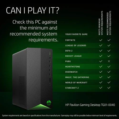 Miniatura 2 de Computadora de escritorio para gaming HP Pavilion, procesador AMD Ryzen 5 3500, AMD Radeon Rx 5500 4 GB, 8 GB RAM, 512 GB SSD, Windows 10 Home