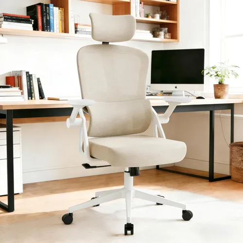 Miniatura 12 de Silla de oficina ergonómica, sillas de escritorio cómodas de 350 libras con reposacabezas ajustable y soporte de espalda lumbar, sillas de negro