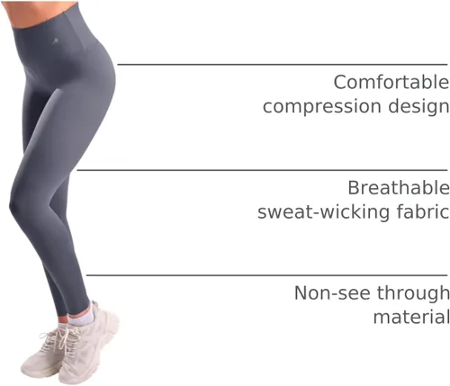 Miniatura 56 de CompressionZ - Leggings de compresión de cintura alta para mujer, para hacer yoga, correr, ir al gimnasio, fitness y entrenar a diario, pantalones