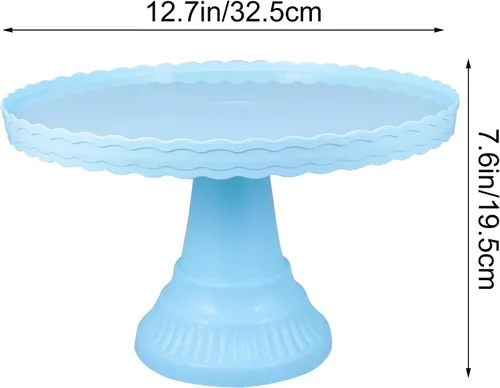 Miniatura 5 de PRETYZOOM Soporte de plástico para tartas con pies, redondo, soporte para cupcakes, cumpleaños, boda, elevado, para tartas, pasteles, macarrones