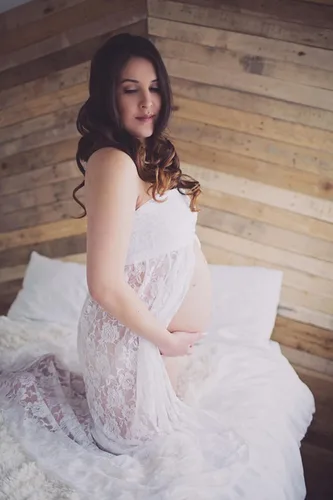 Miniatura 3 de Wamvp - Vestido de maternidad para sesión de fotos, para mujeres embarazadas, con encaje y hombros descubiertos, vestido de maternidad para sesión