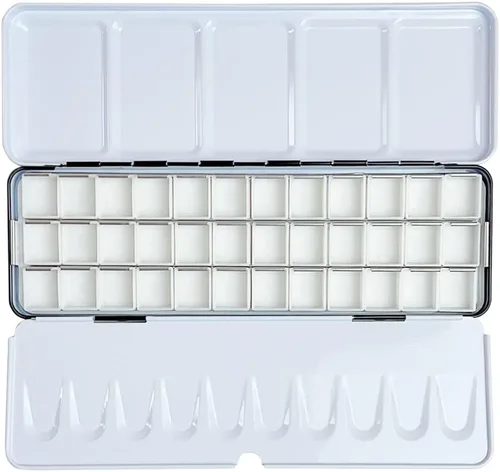 Miniatura 16 de 150 piezas de plástico transparente vacío para acuarelas – 0.07 onzas líquidas de capacidad, bandejas de pintura recargables para acuarelas sólidas