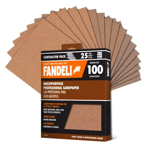 Miniatura 20 de Fandeli Papel de lija multiusos Granos surtidos (80,120,220) 50 hojas de 23 x 28 cm Perfecto para lijar metal y lijar madera Lijado a mano