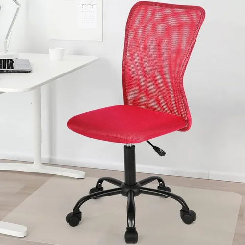 Miniatura 12 de Silla de oficina en casa sin brazos Silla de escritorio pequeña con respaldo medio de malla sillas básicas de computadora Silla de oficina giratoria