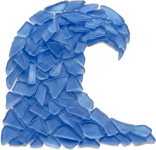 Vidrio de mar para manualidades – Decoración de vidrio marino azul oscuro de 11 onzas, gaviota pulida, vidrio de playa para manualidades, vidrio de