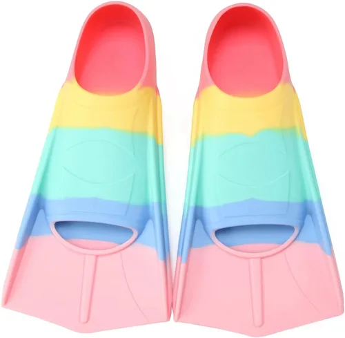 Miniatura 18 de Aletas de natación para niños, aletas cortas para niños y jóvenes, aletas de natación para entrenamiento de natación para niños, niñas, niños Azul