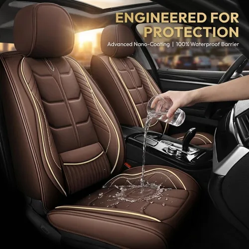Miniatura 3 de URINOVET Funda de asiento de automóvil para Mercedes-Benz GLS 450 2017-2023, funda de asiento delantero y trasero de 5 plazas, fundas de asiento