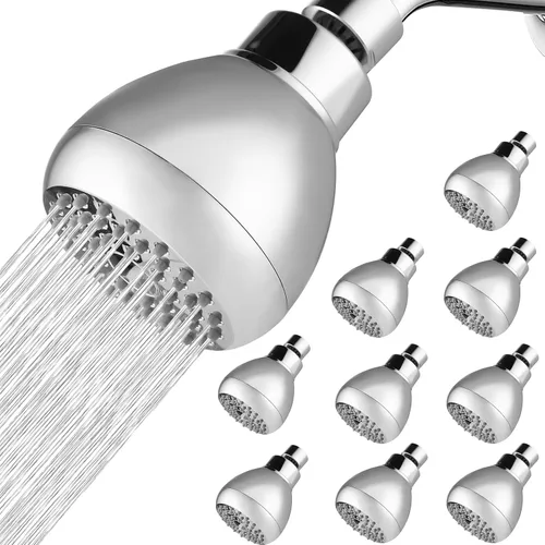 Paquete de 10 cabezales de ducha de alta presión, potente cabezal de ducha que aumenta la presión del baño, reemplazo universal perfecto para Cromado