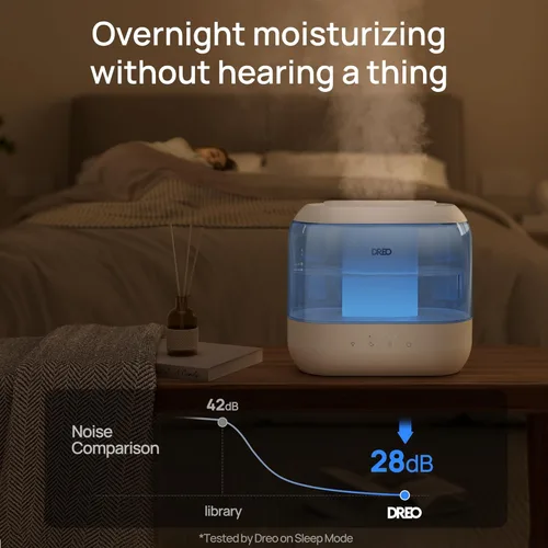 Miniatura 6 de Dreo Humidificadores para dormitorio, llenado superior de 4 litros para habitación grande, tiempo de funcionamiento de 36 horas, humidificador
