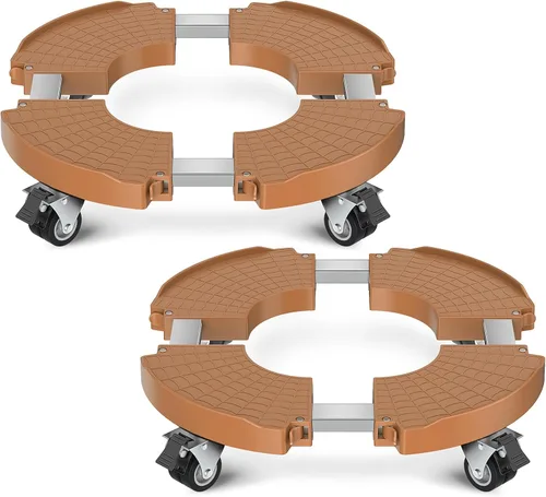 Miniatura 11 de VANCASTLE Organizador para plantas con ruedas bloqueables, capacidad de 450 libras, soporte ajustable de 15 a 22 pulgadas con ruedas base rodante
